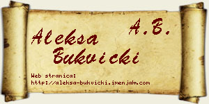 Aleksa Bukvički vizit kartica